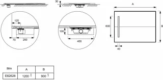 Душевой поддон Jacob Delafon Surface E62628-SS2 120x90 см белый гипс
